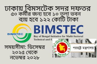 গুলশানে বিমসটেক সচিবালয় স্থাপনে ব্যয় হবে ১২২ কোটি টাকা